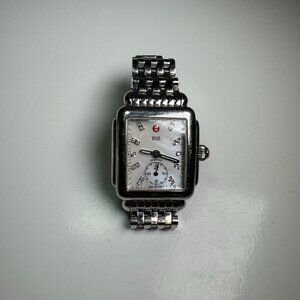 Michele Stainless Steel Diamond Deco Chronograph Watch